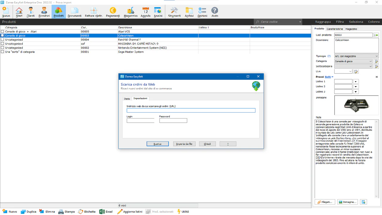 Configurazione del download ordini in Easyfatt