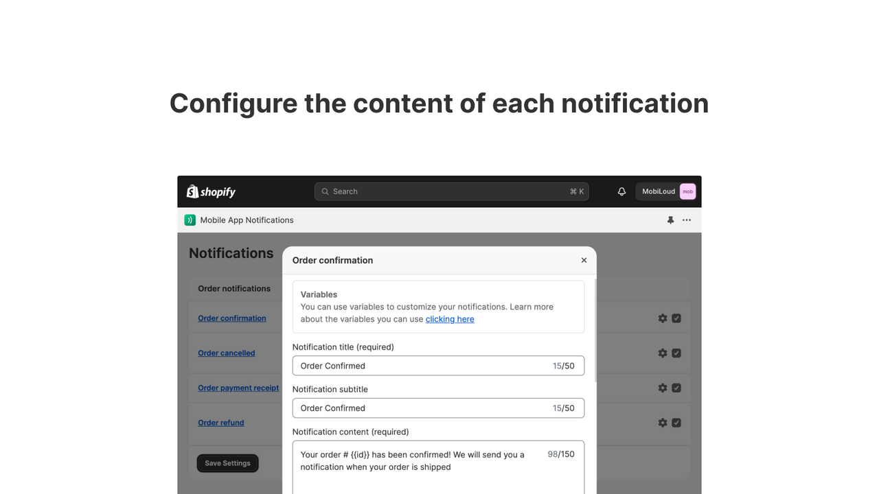 Configure notifications