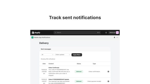 Track notifications