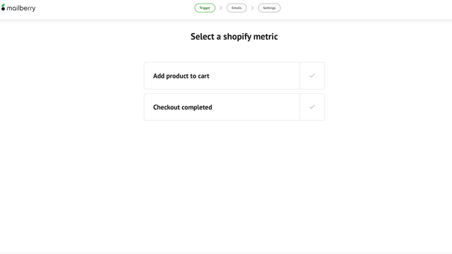 Shopify-Ereignisauswahl Sequenztrigger