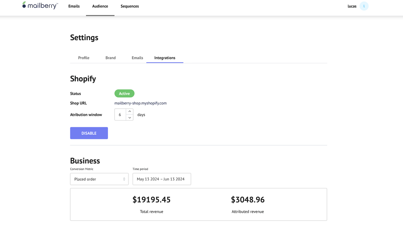 Configuración de la aplicación