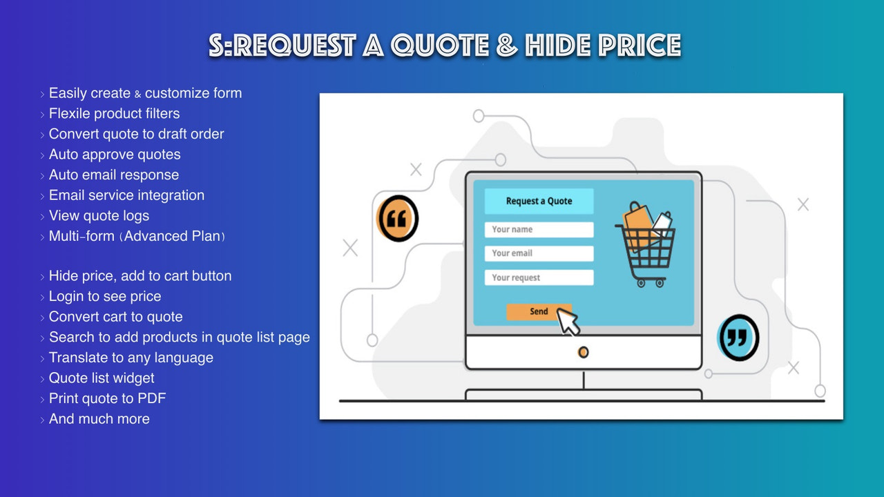 Storeify request a quote & hide price