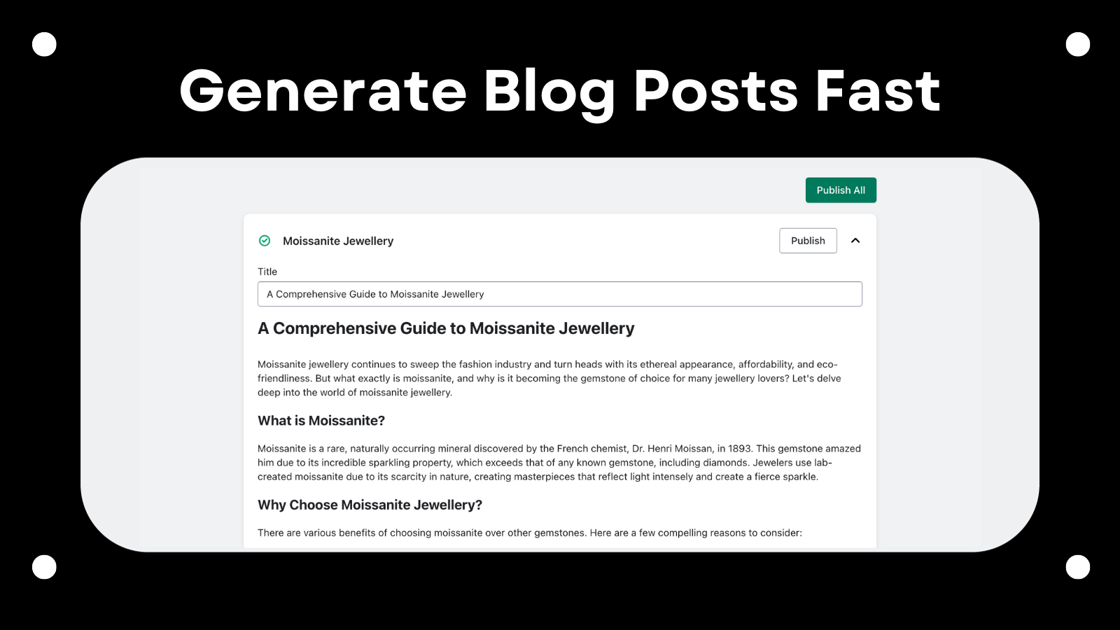 Bulk SEO Blog Posts ‑ Simplify Screenshot