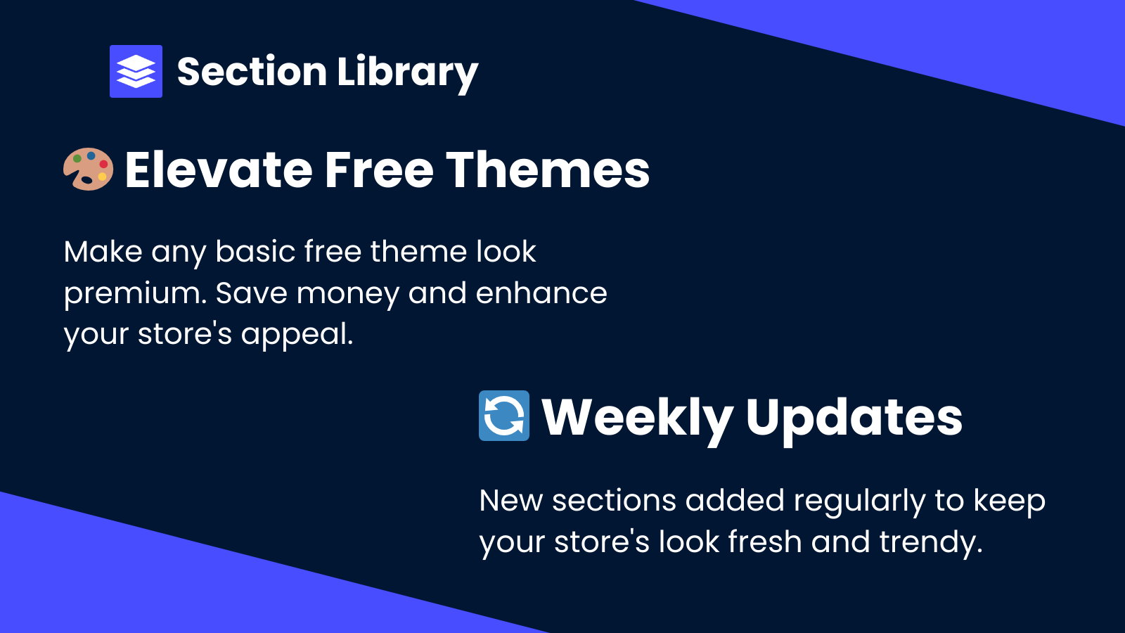 Zwei Merkmale der App: Updates und kostenloser Theme-Boost