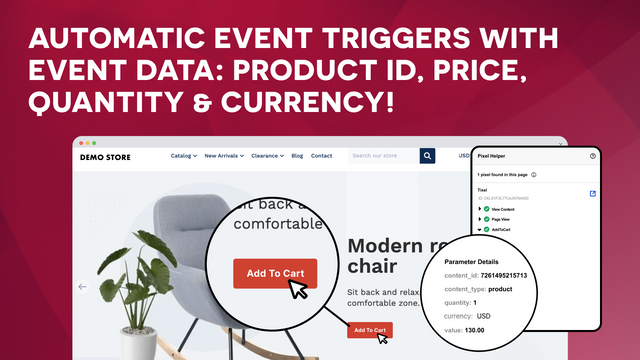 The add to cart pixel event in the Pixel Helper Chrome Extension