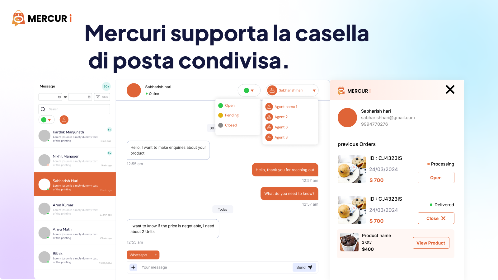 Personalizzazione del chatbot Mercuri