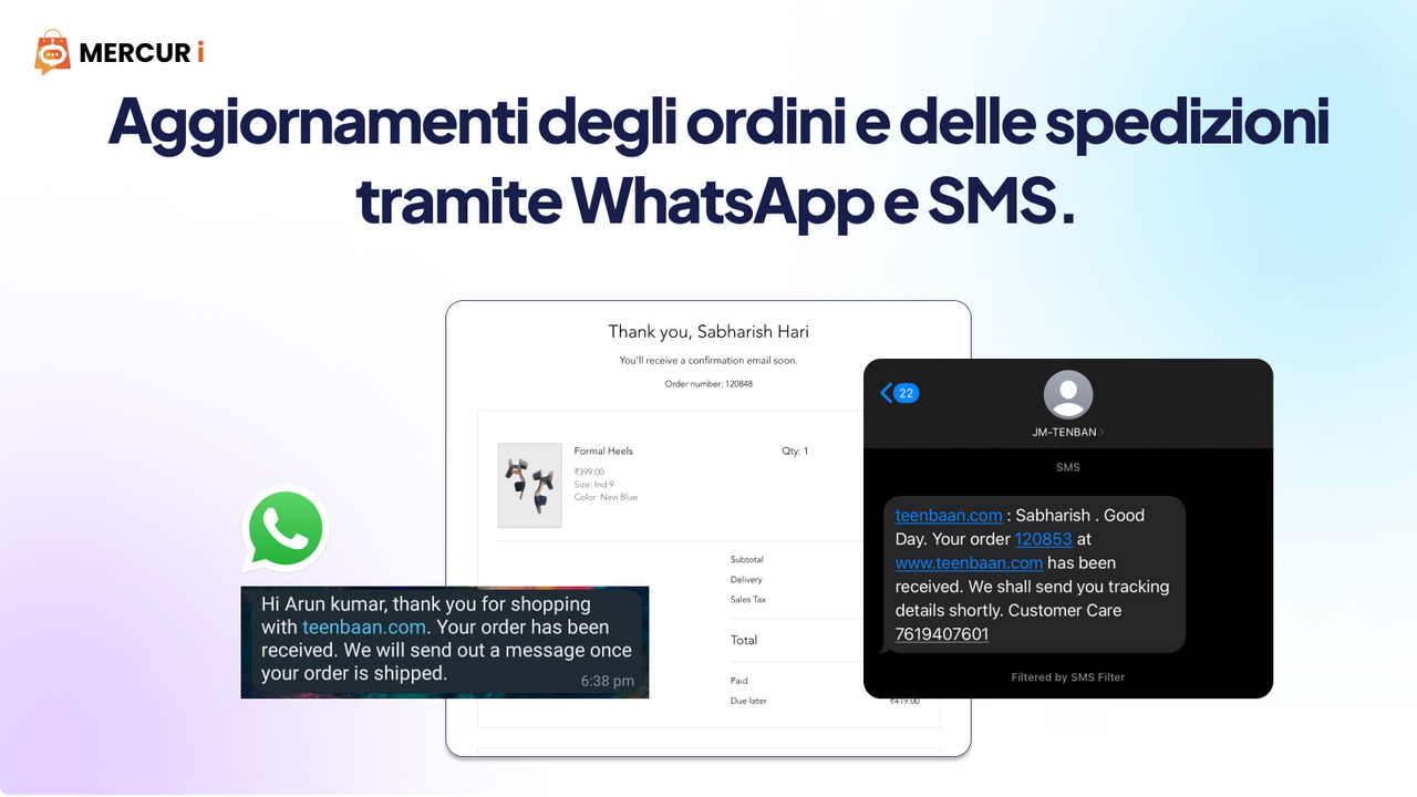 Mercuri è la piattaforma di integrazione per SMS e WhatsApp.