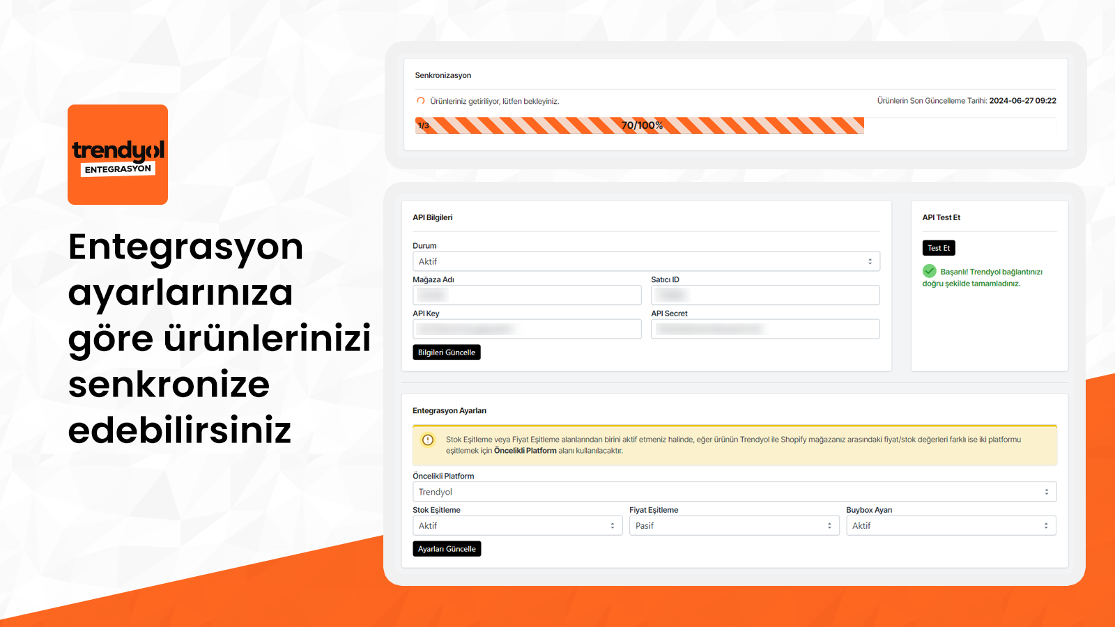 Entafix: Trendyol Entegrasyon Screenshot
