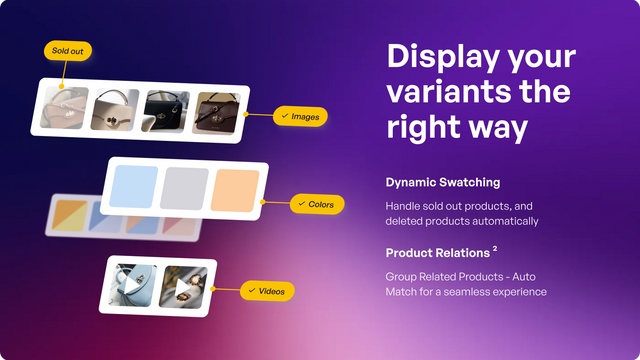 Dynamisk farveprøve for udsolgte produkter