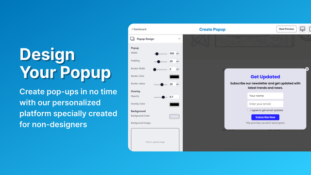 Smarter PopUp - Designa din popup