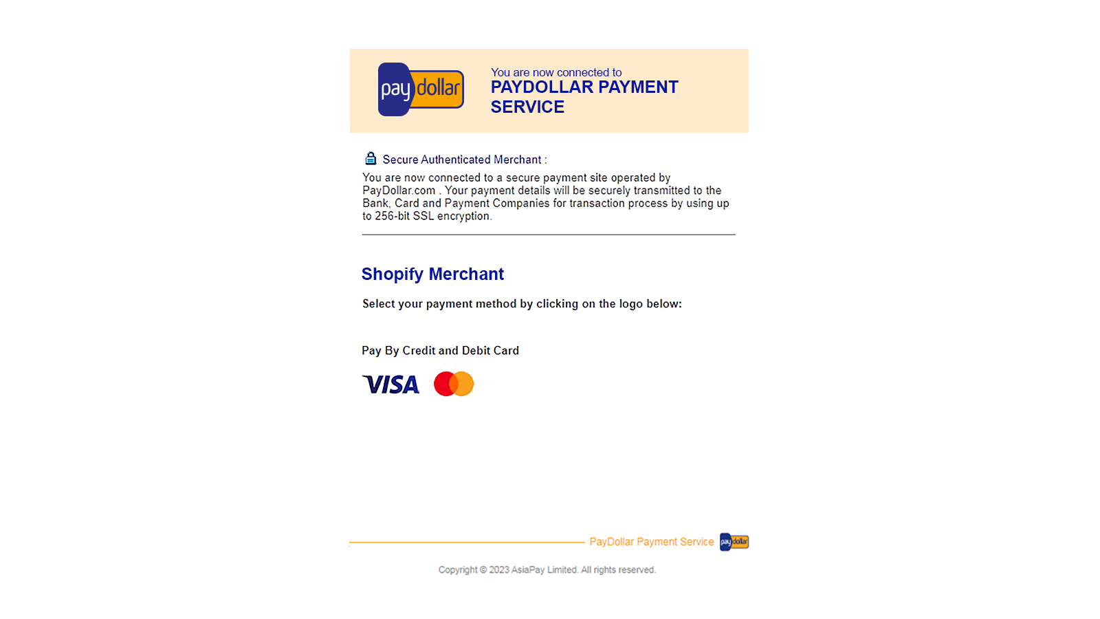 Select the payment methods