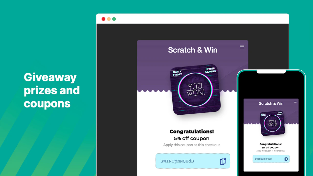 Scratch cards pop ups email popups giveaways and contests