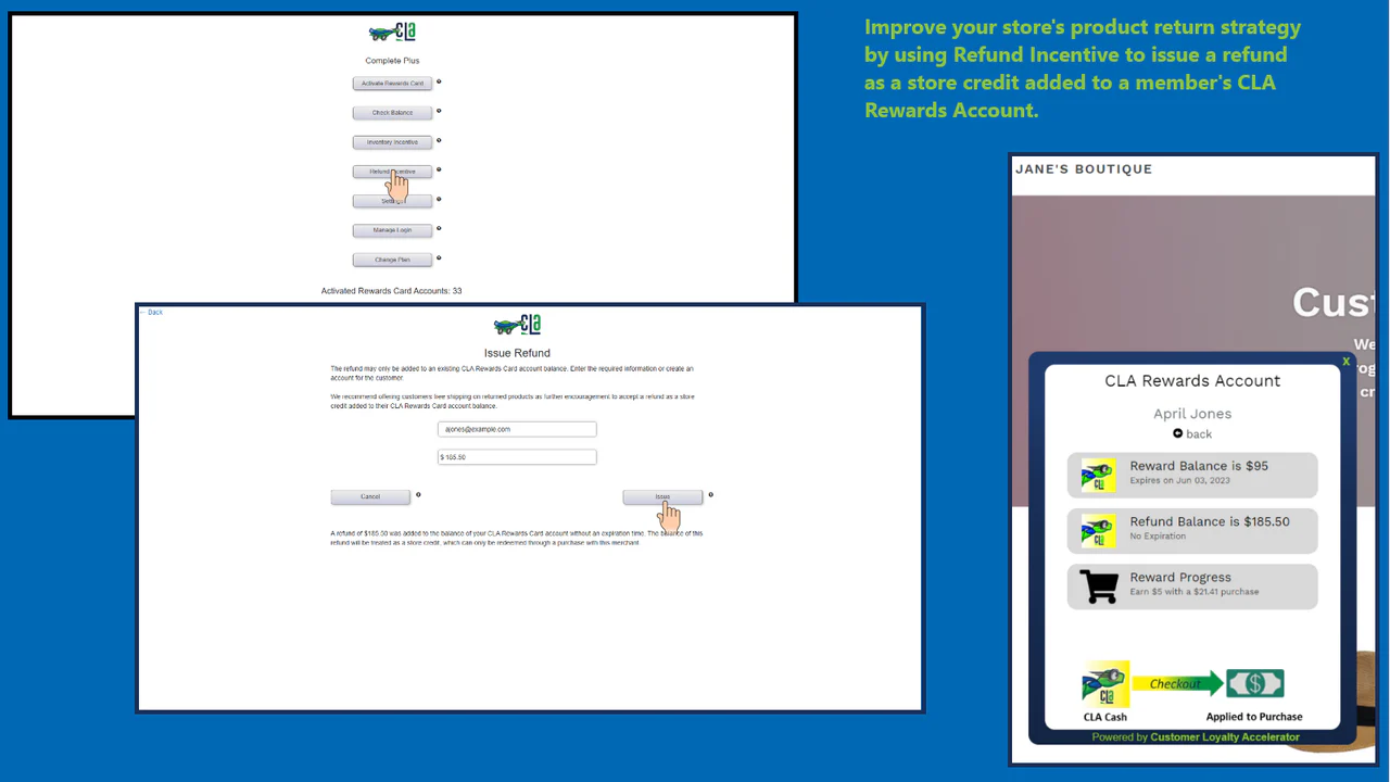 Accepter et returneret produkt ved at udstede en refusion som en butikskredit.