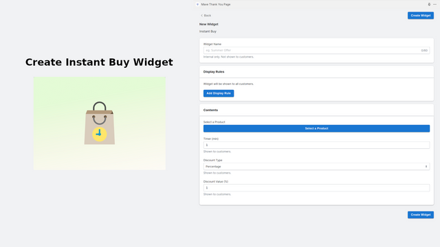 Crear Widget de Compra Instantánea