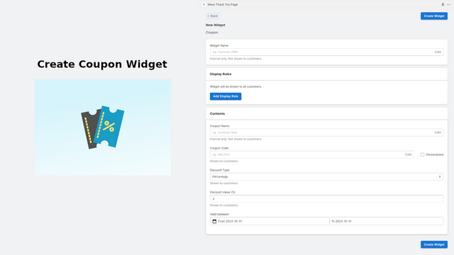 Creëer Coupon Widget