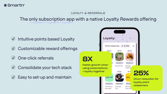 The only subscription app with a native Loyalty Rewards offering