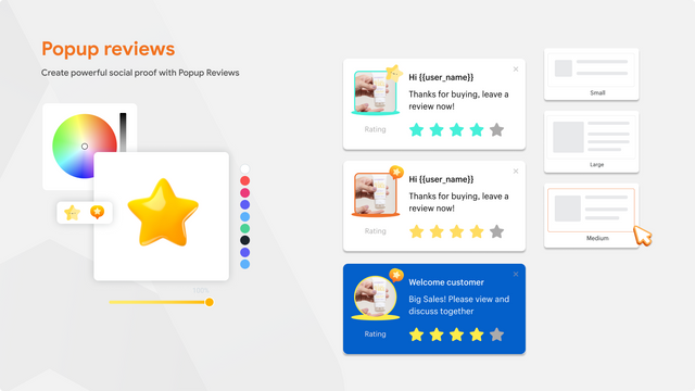 Produktbewertungs-App Popup-Bewertung