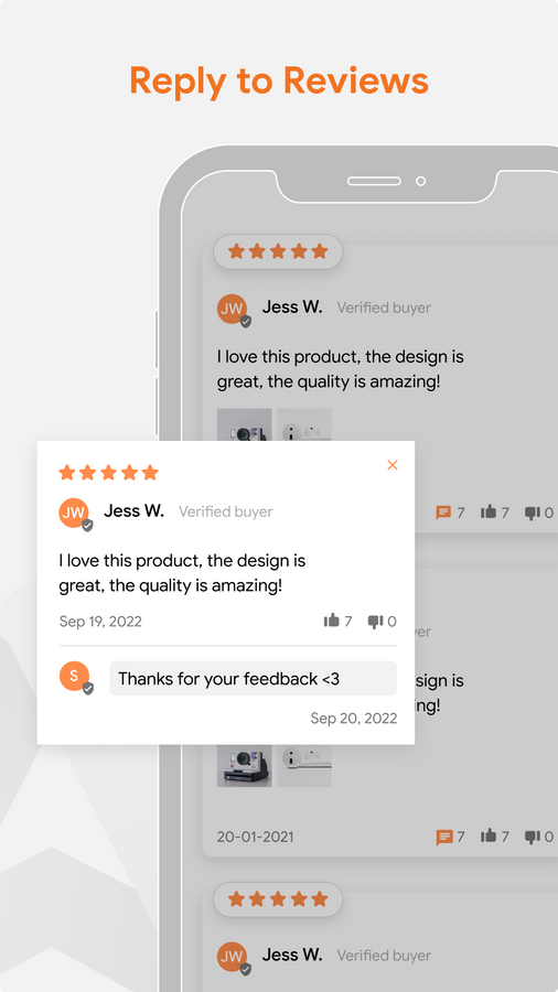 Product reviews to reply to reviews