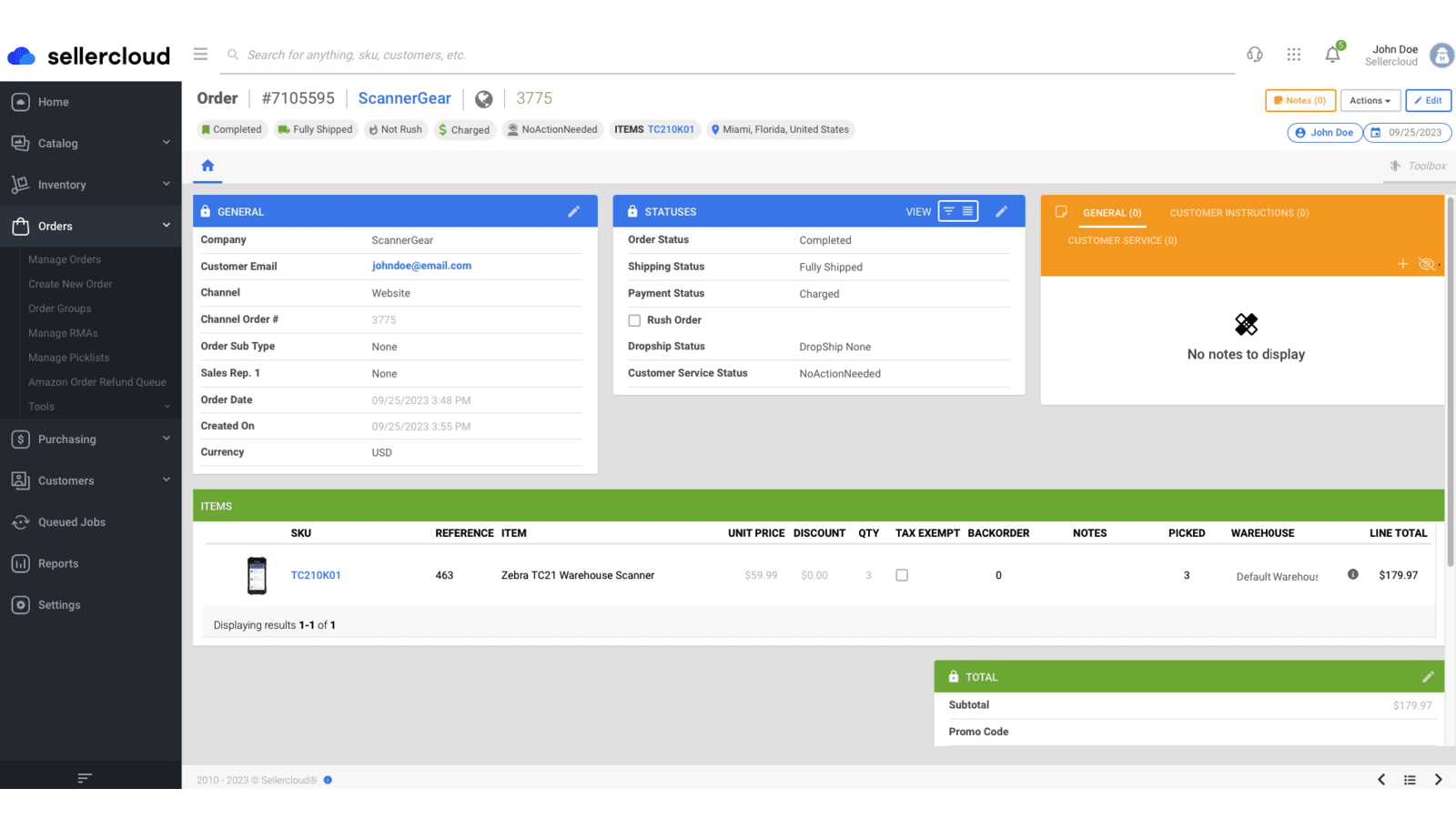 Orderdetails pagina