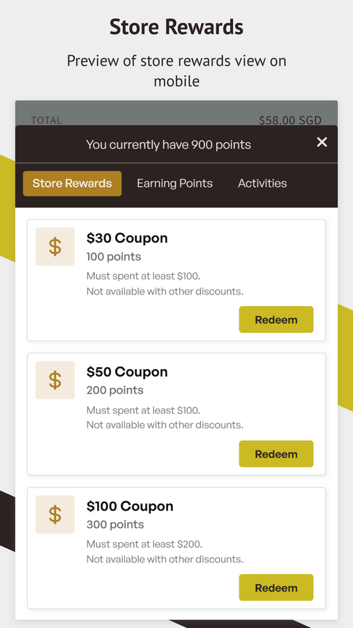 Store Rewards Mobile Ansicht