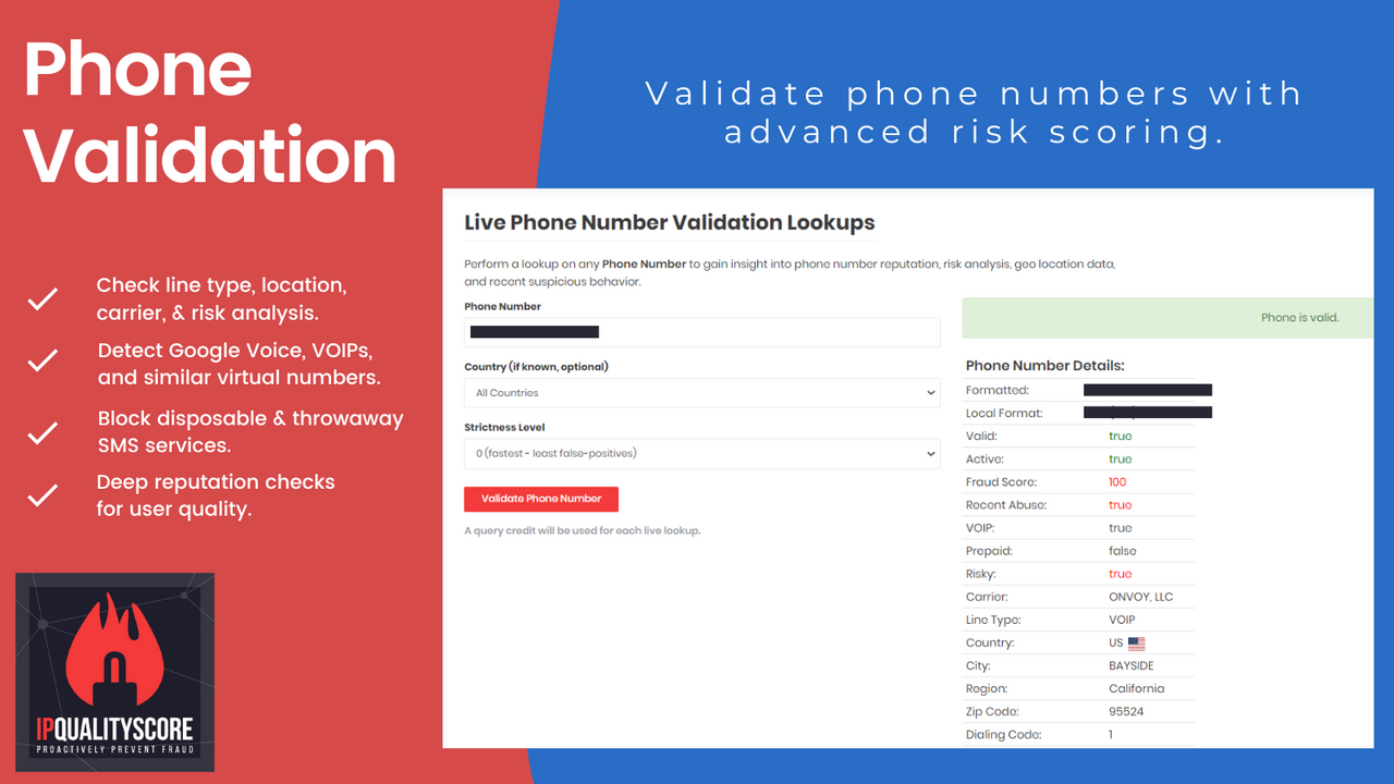 ipqs telefonvalidering