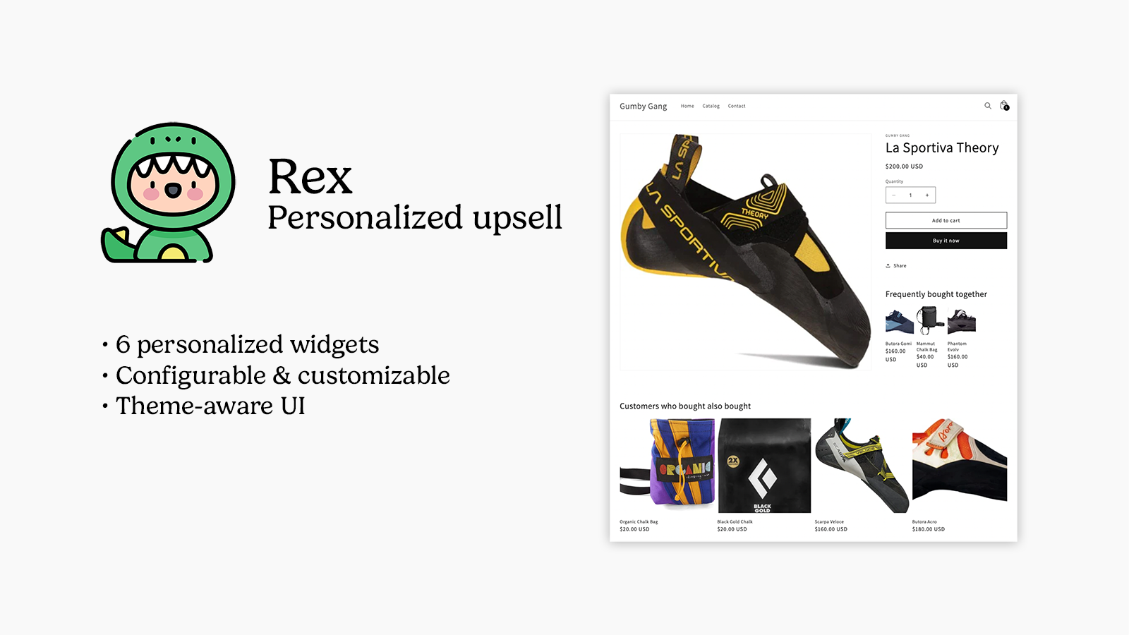 Rex: Personalized Upsell Screenshot