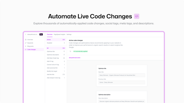 Automatiza cambios de código en vivo