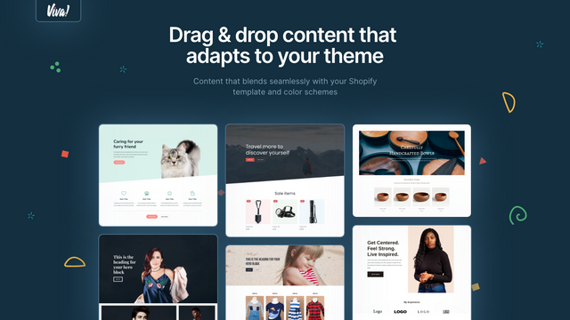 Drag & drop content that adapts to your theme