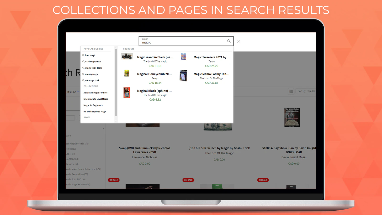 recherche de pages et de collections sur lotm