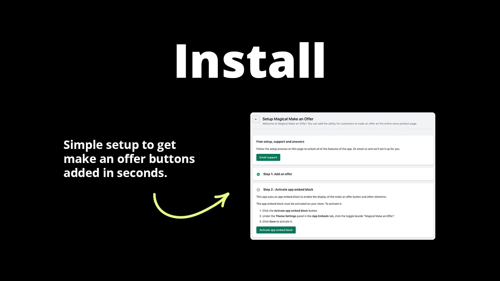 Install - Simple setup to get make an offer buttons added fast.