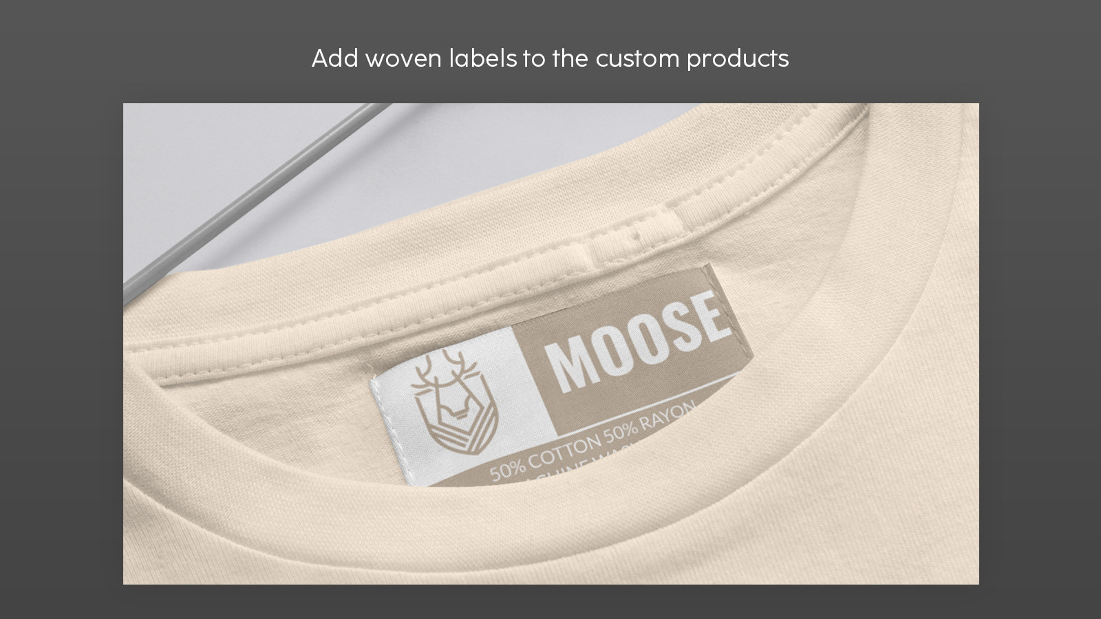 Adicione etiquetas tecidas aos produtos personalizados
