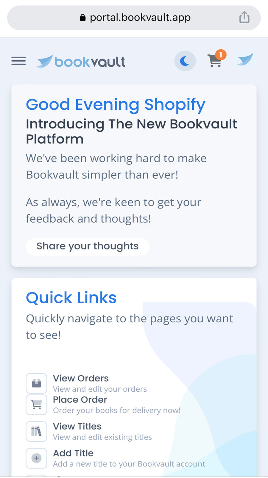 Bookvault Screenshot