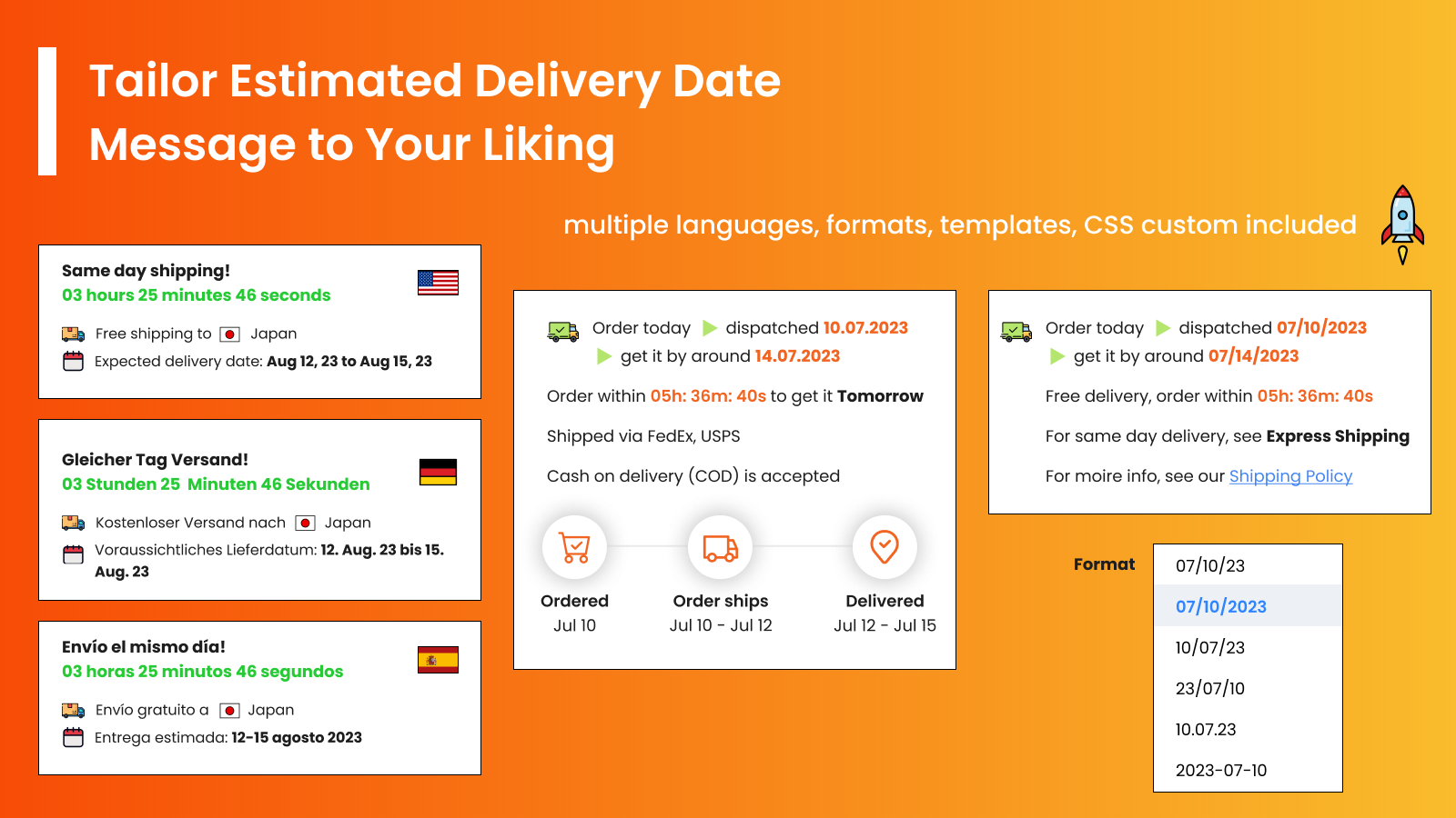 Plex: Delivery Estimation Date - How to Display Estimated Delivery Date and  Time in Shopify