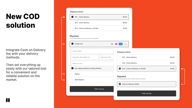 Payflow - Bedste integration for COD gebyr med leveringsmetoder