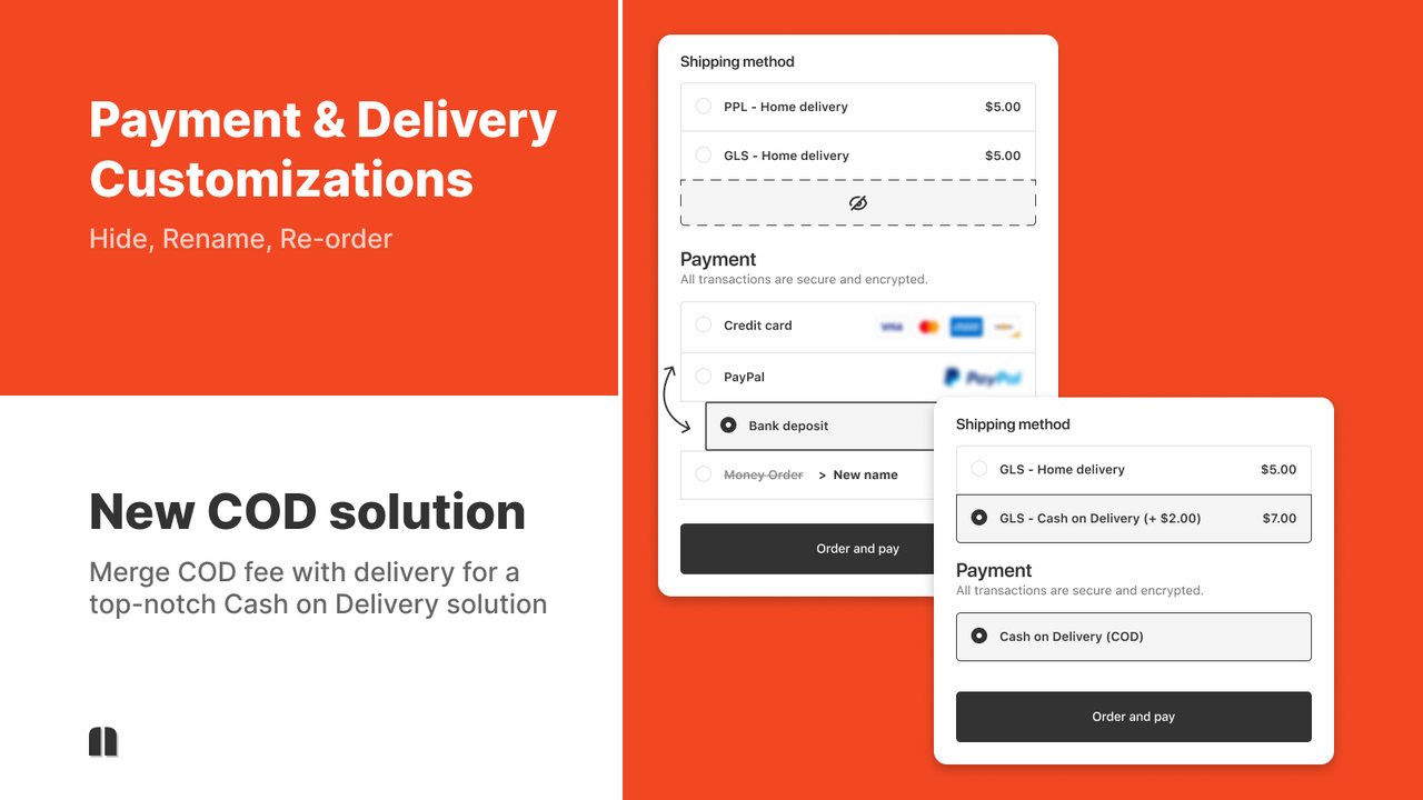Payflow - COD & Payment and shipping checkout customization