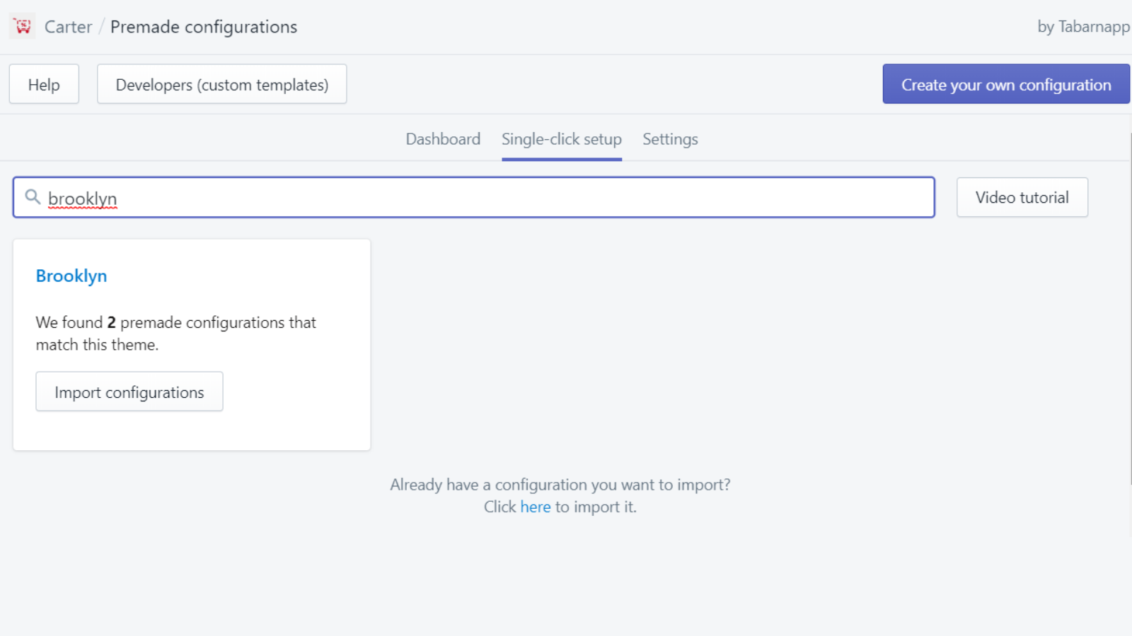 configuración con un solo clic - campo de descuento