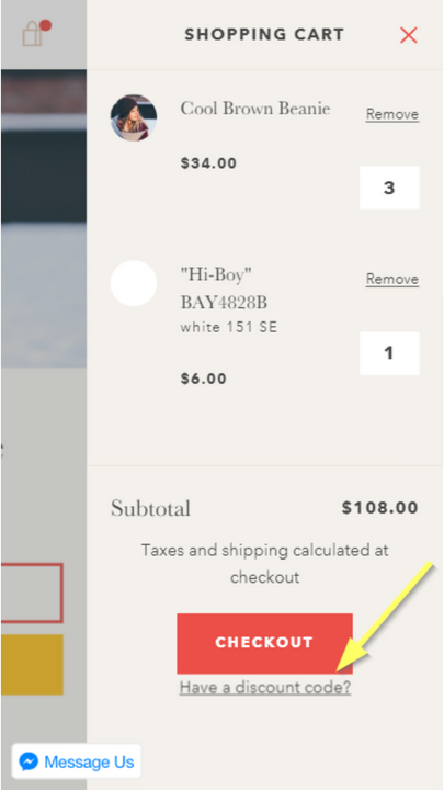 coupon in drawer ajax cart - Carter app on mobile