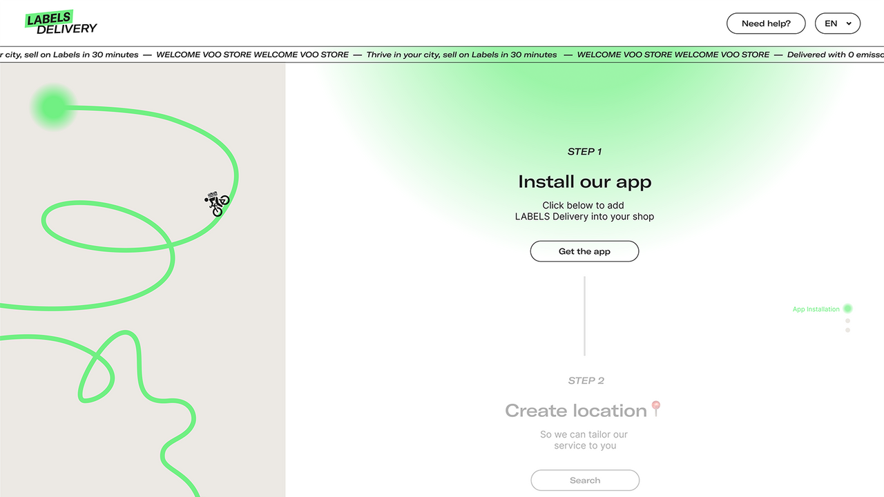 Onboarding de la aplicación Labels