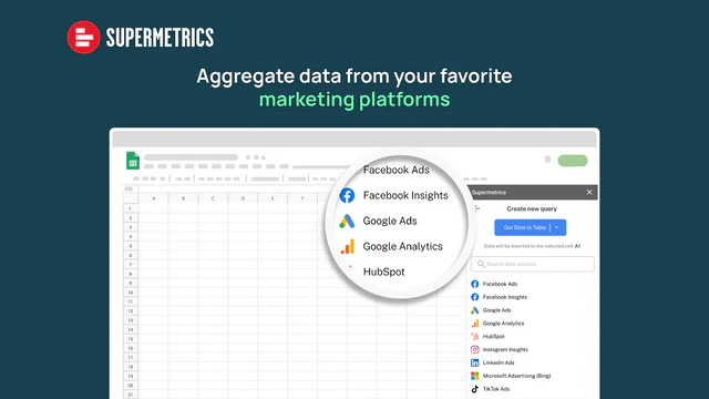 Aggreger data fra dine foretrukne marketingplatforme.