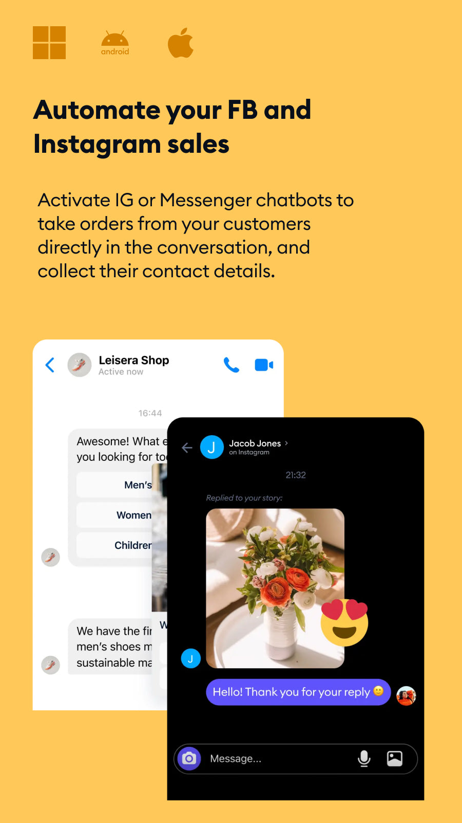 Automate your FB and Instagram sales