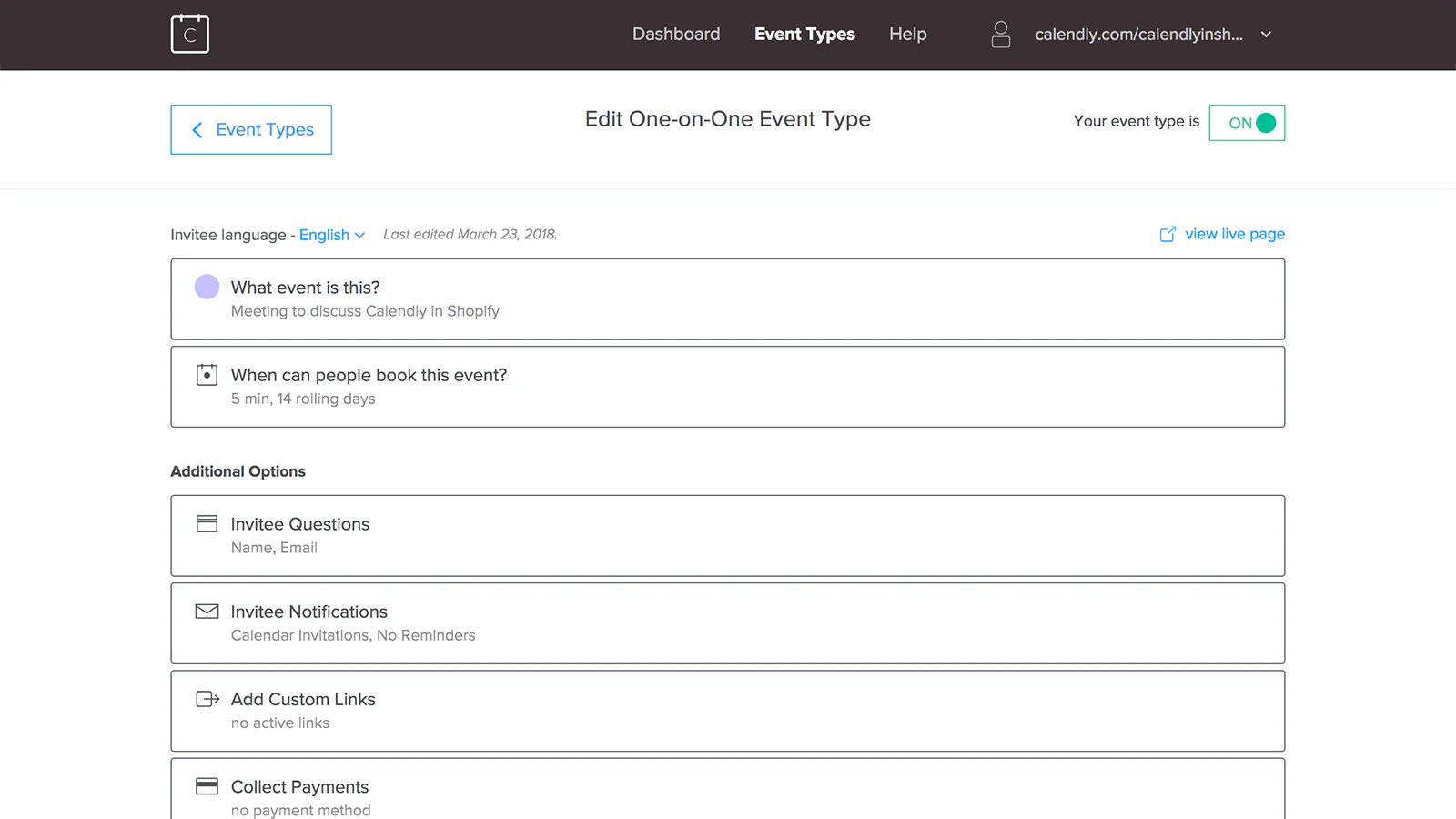 Calendly Event Editing