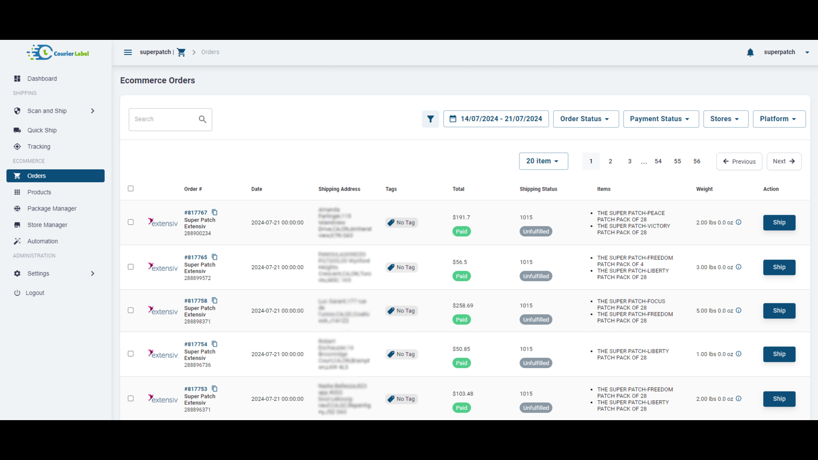 Courier Label ‑ One Click Ship Screenshot