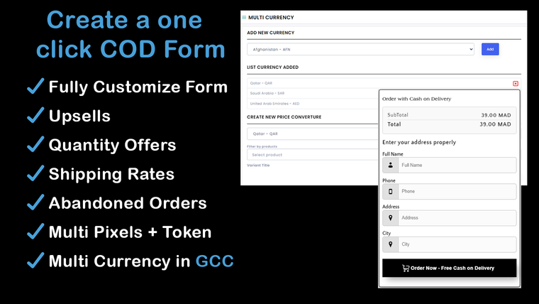 FastOrder ‑ COD Form & Upsells Screenshot