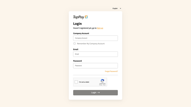 TapPay Portal login 2