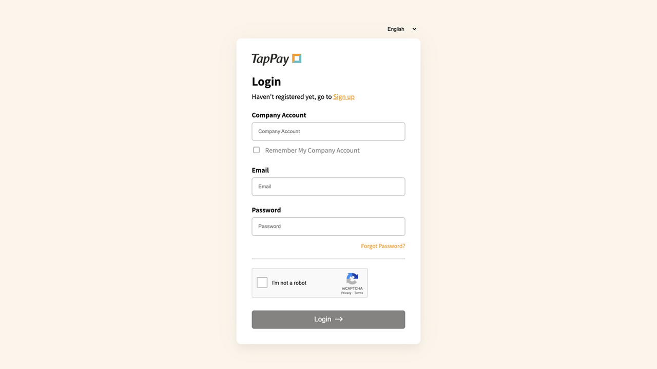 TapPay Portal Login 2