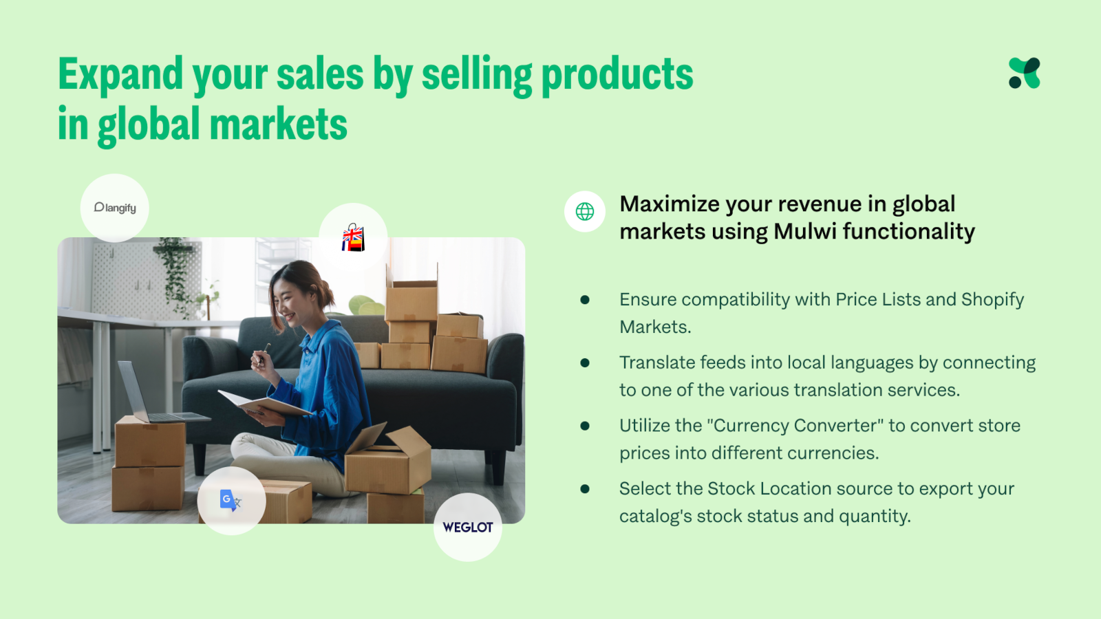 Expand your sales by selling products  in global markets