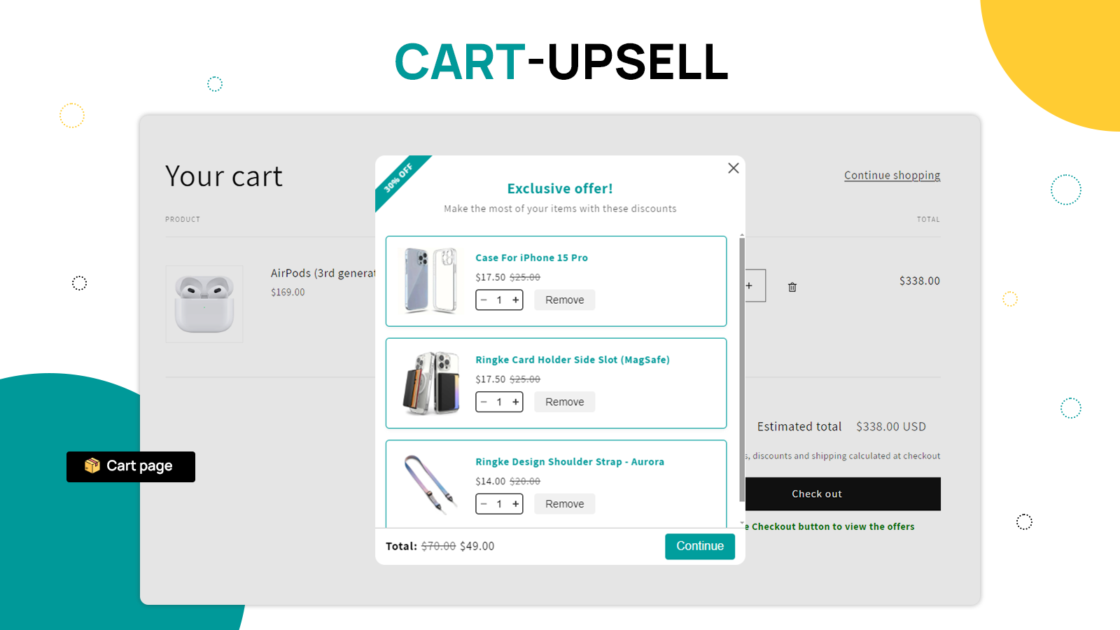 desconto, upsells, cross-sell, upsell de carrinho, volume, pacotes