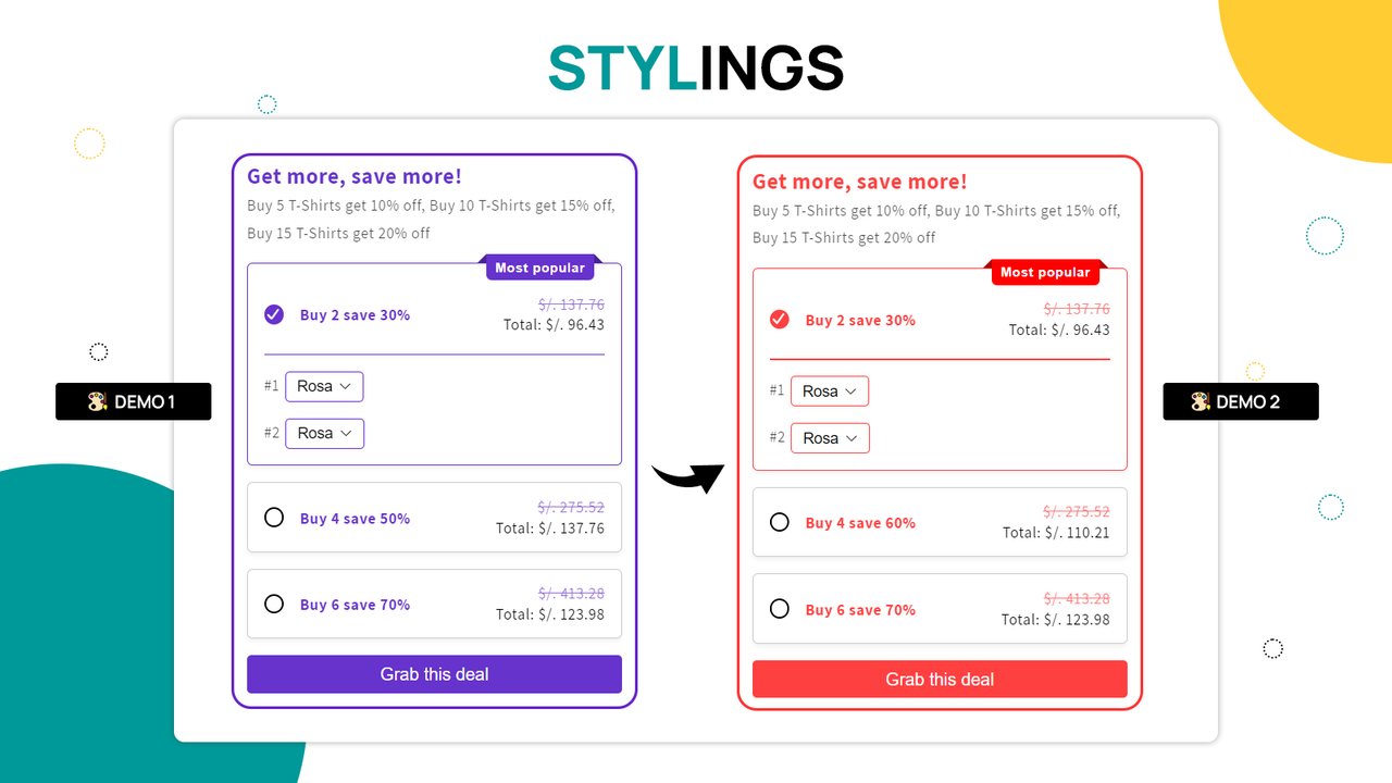 desconto, upsells, cross-sell, upsell de carrinho, volume, pacotes