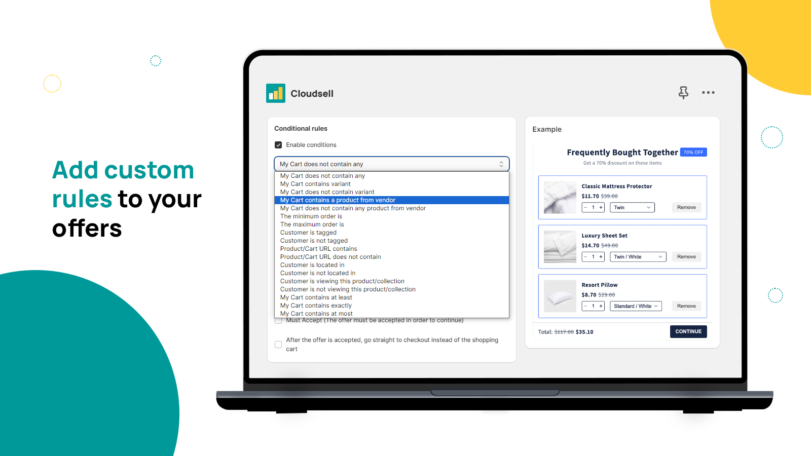 discount, upsells, cross-sell, cart upsell, volume, bundles