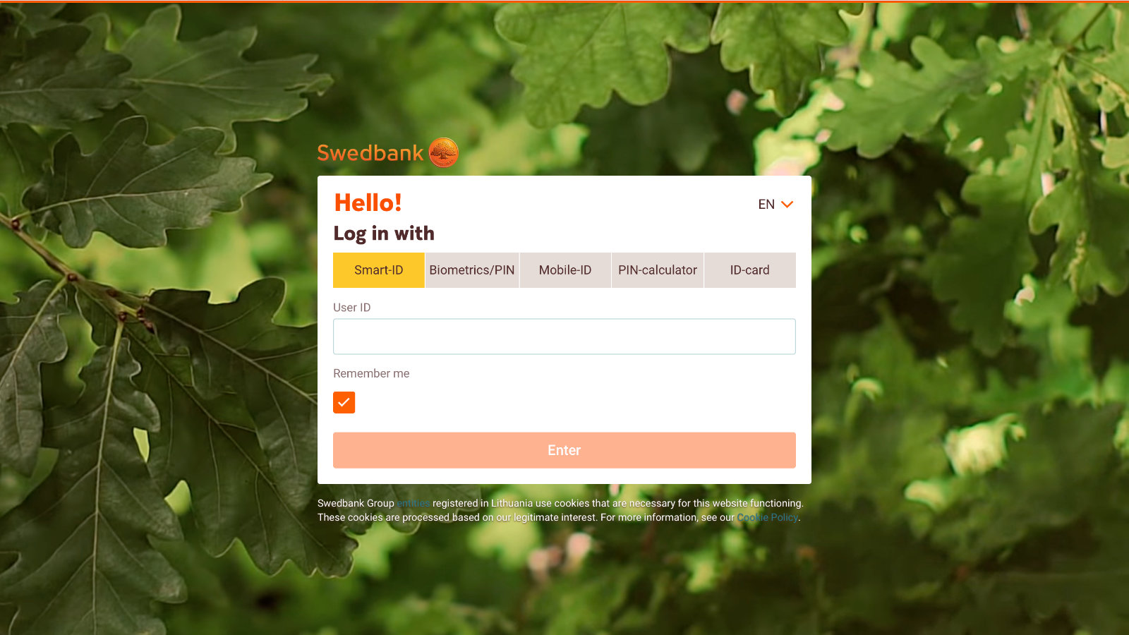 Swedbank bank page